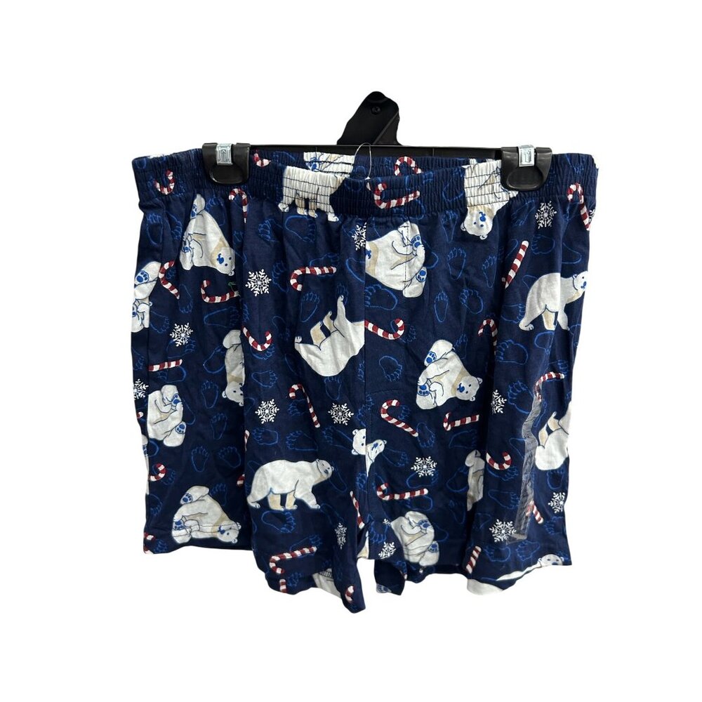 West Loop Holiday Boxer Shorts Blue Multi Sz XL Cotton Polar Bear Loungewear NWT